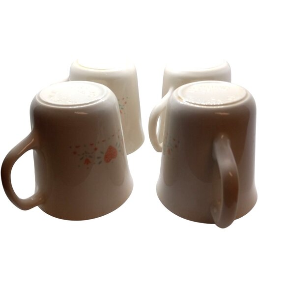 Corning Ware Corelle Forever Yours Coffee Mugs Heart Floral Design Set Of 4 - Picture 7 of 7